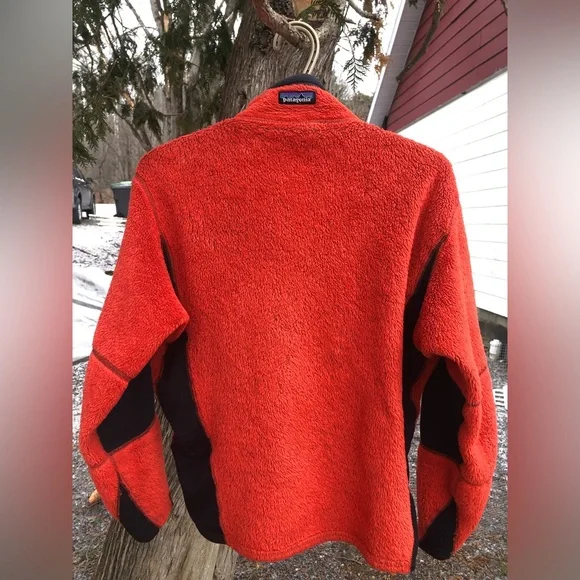 Patagonia Red Regulator Polartec Fleece Zip-Up Jacket with Black Collar - Picture 4 of 7